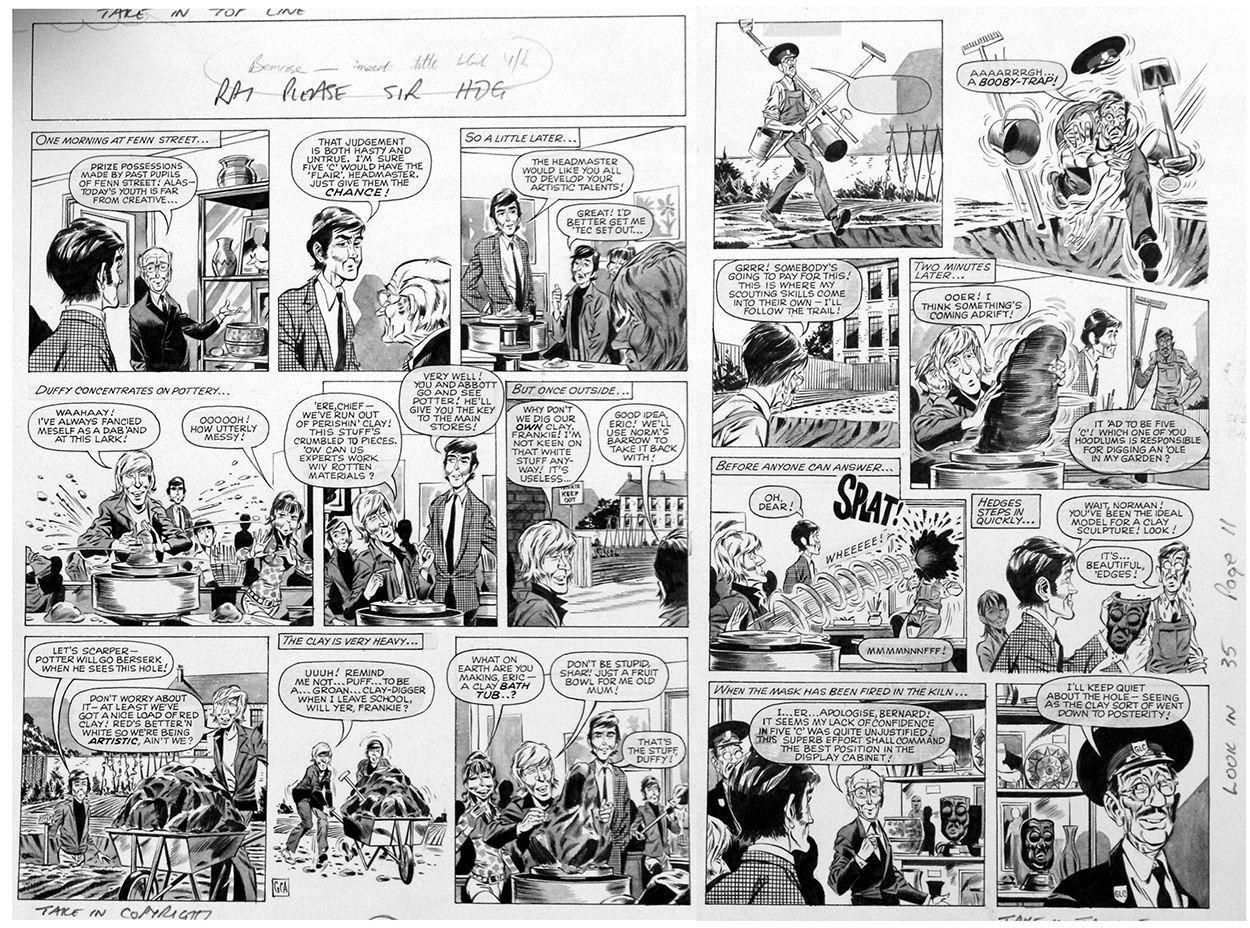 Please Sir! TWO pages from Look In Magazine 1 (Originals) (Signed) art by Graham Allen Art at The Illustration Art Gallery