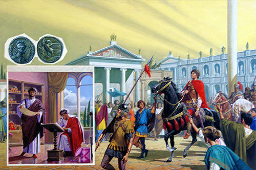 Theodoric enters Rome (Original) by Severino Baraldi Art at The Illustration Art Gallery