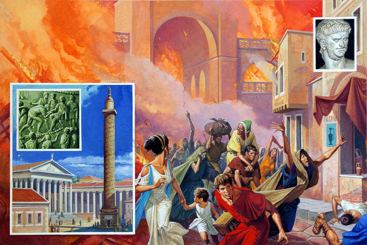 Great Fire of Rome (Original) art by Severino Baraldi Art at The Illustration Art Gallery