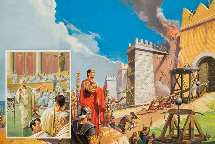 The Siege Of Carthage (Original) by Severino Baraldi Art at The Illustration Art Gallery