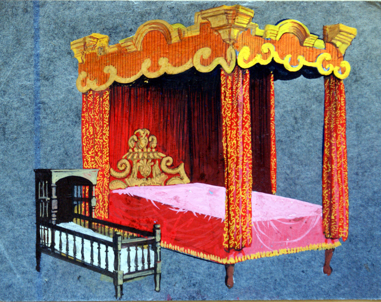 Royal Bed and Cot (Original) art by Jesus Blasco Art at The Illustration Art Gallery