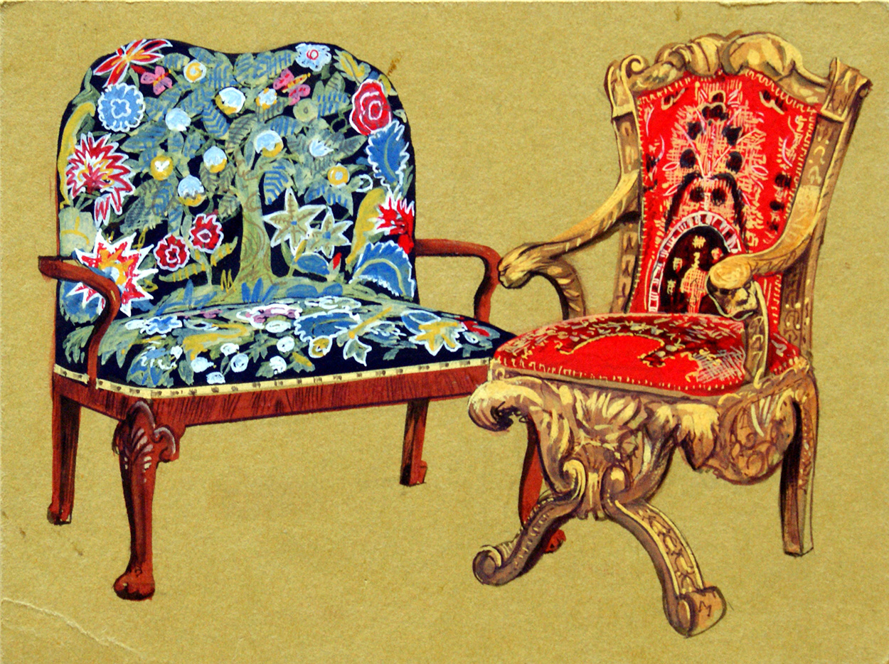 Decorative Chairs (Original) art by Jesus Blasco Art at The Illustration Art Gallery