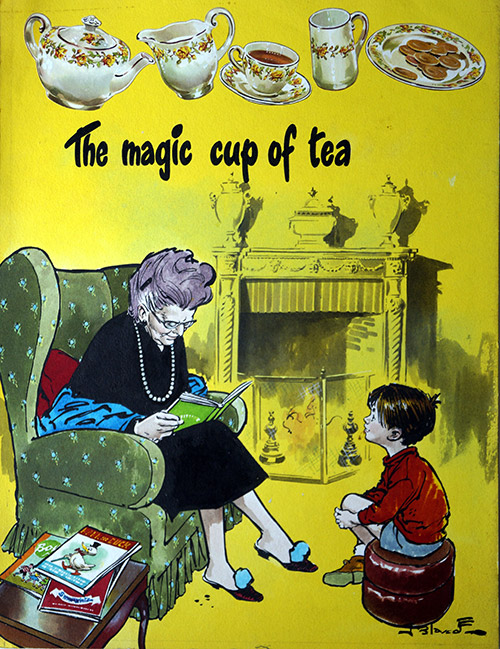 The Magic Cup of Tea (Original) (Signed) by Jesus Blasco Art at The Illustration Art Gallery