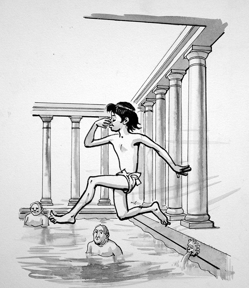 The Roman Baths (Original) (Signed) art by Architecture (Ralph Bruce) at The Illustration Art Gallery