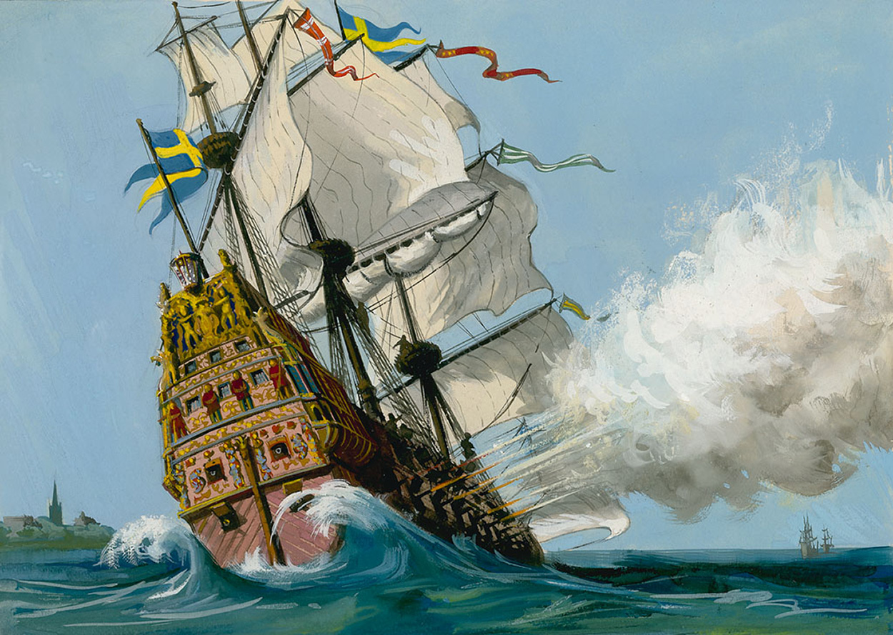 The Swedish Warship 'Vasa' (Original) art by Ralph Bruce Art at The Illustration Art Gallery