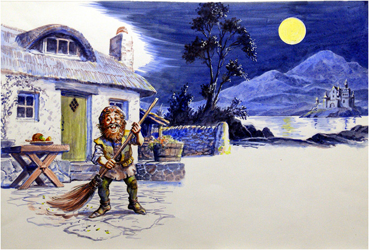 Housework by Moonlight (Original) by Geoff Campion at The Illustration Art Gallery
