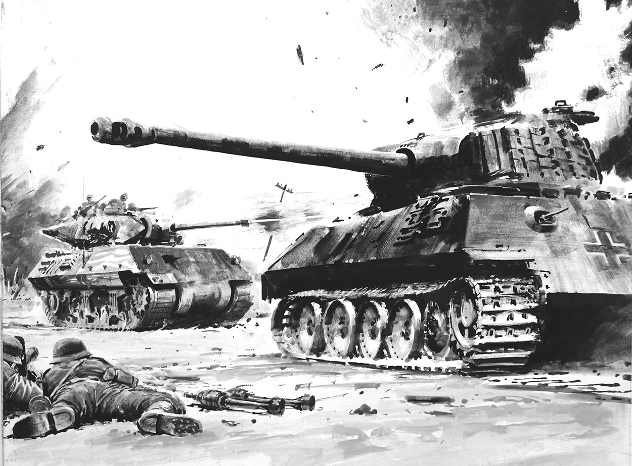 Tank Battle (Original) art by Other Military Art (Coton) at The Illustration Art Gallery
