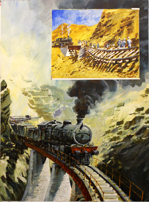 Railway Through the Khyber (Original) by Graham Coton at The Illustration Art Gallery