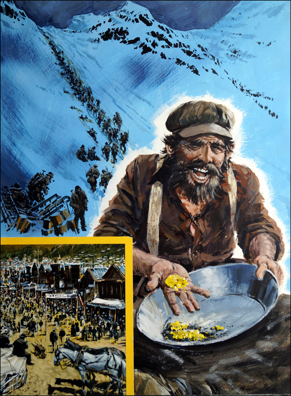 Panning for Gold during the Klondike Gold Rush (Original) by Graham Coton at The Illustration Art Gallery