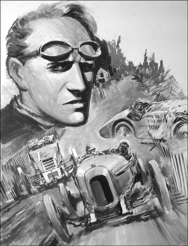 Henry Segrave - 200 MPH Master (Original) by Graham Coton at The Illustration Art Gallery