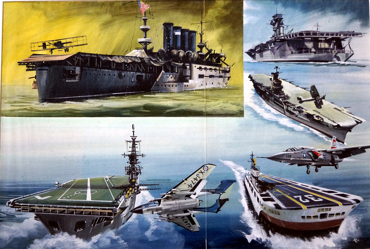The Story of the Aircraft Carrier (Original) (Signed) art by Roy Cross at The Illustration Art Gallery