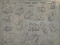 Dumbo Ozalid with Hand-drawn Sketches (Original)