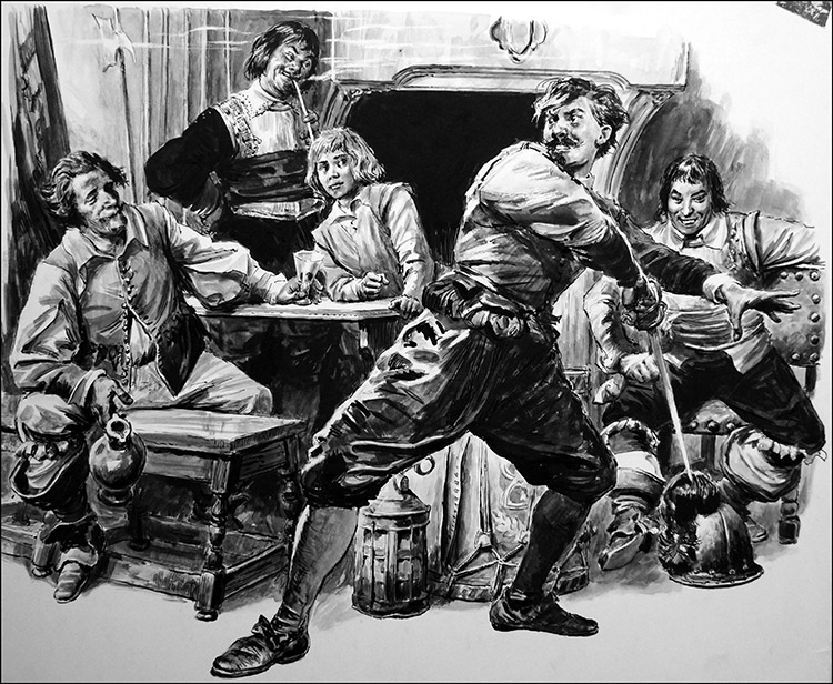 d'Artagnan Shows His Skills (Original) by Cecil Doughty at The Illustration Art Gallery