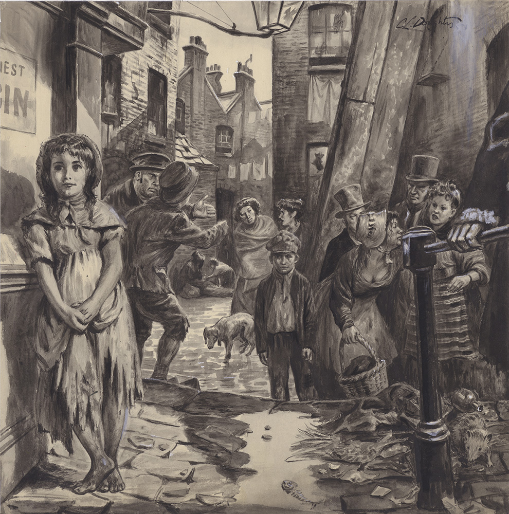 London Slums (Original) (Signed) art by British History (Doughty) at The Illustration Art Gallery