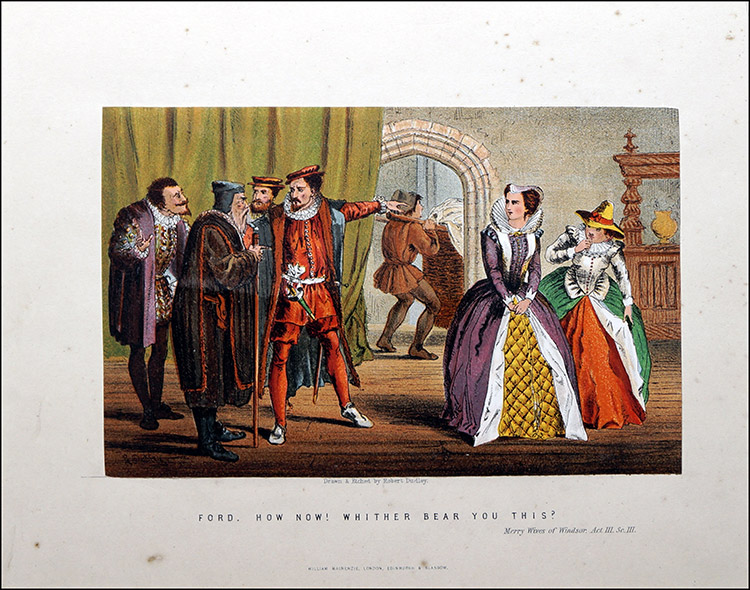 Scenes from Shakespeare - Merry Wives of Windsor (Print) by Robert Dudley Art at The Illustration Art Gallery
