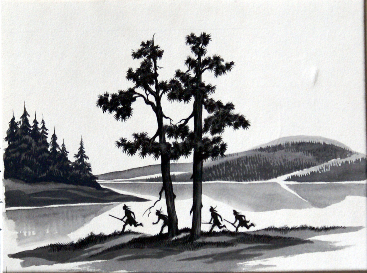 Four Indians Hunting (Original) art by The Winning of the West (Ron Embleton) at The Illustration Art Gallery