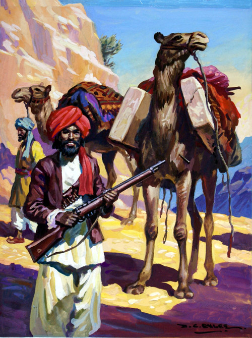 Baluchi Traders (Original) (Signed) by Derek Eyles at The Illustration Art Gallery