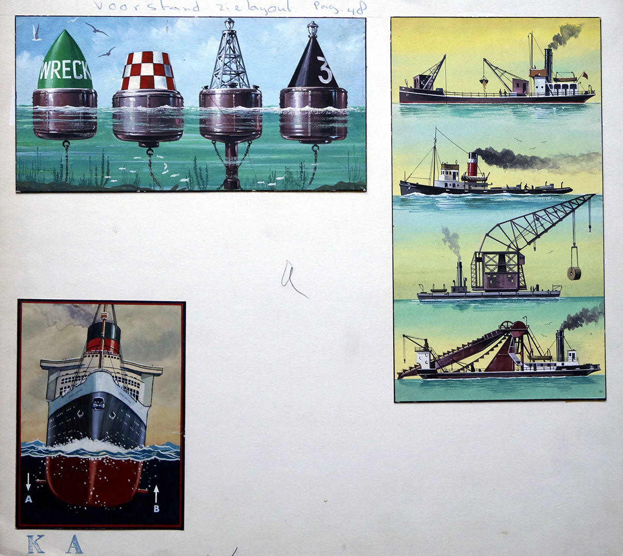 Eagle Cut away - Ship Safety - Buoys and Ballast (Original) art by Walkden Fisher at The Illustration Art Gallery