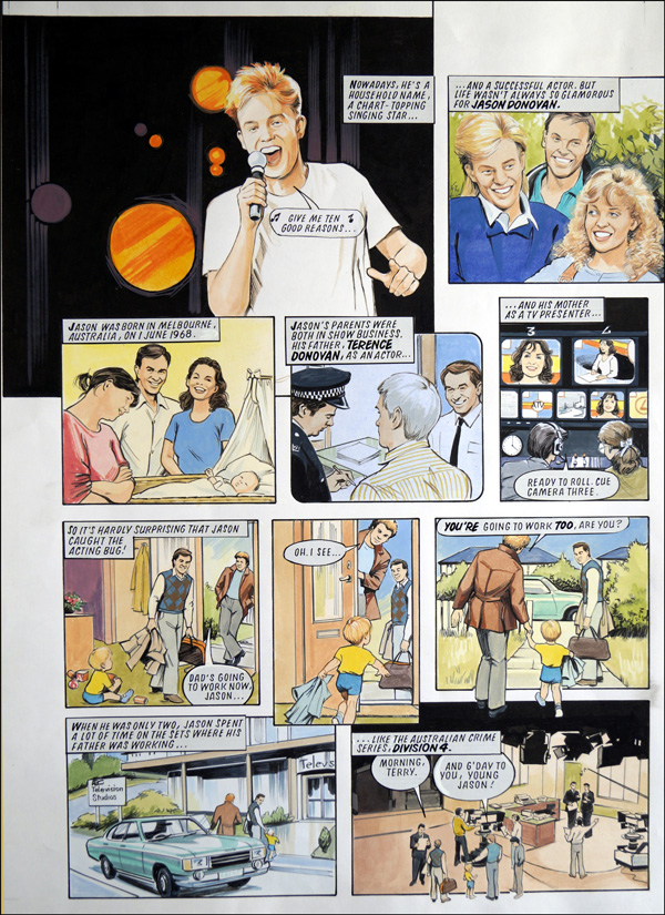 Jason Donovan Story A (TWO pages) (Originals) (Signed) by Maureen & Gordon Gray Art at The Illustration Art Gallery