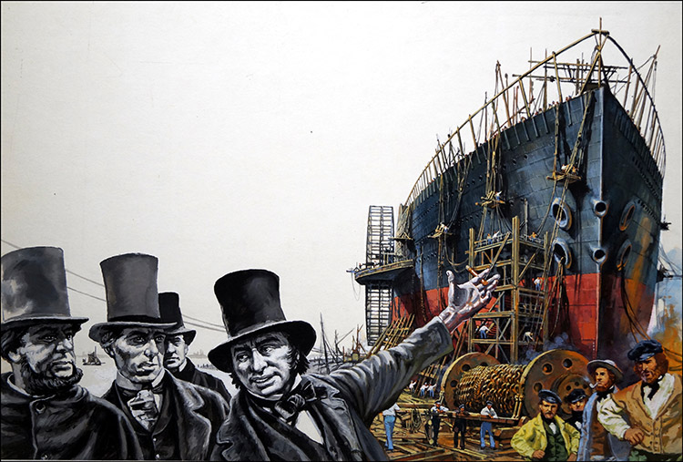 Building the Great Eastern (Original) by Harry Green Art at The Illustration Art Gallery