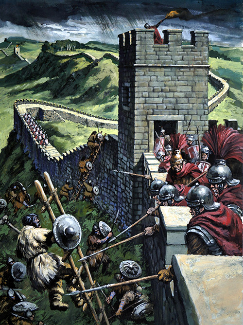 Hadrian's Wall (Original) by Harry Green Art at The Illustration Art Gallery