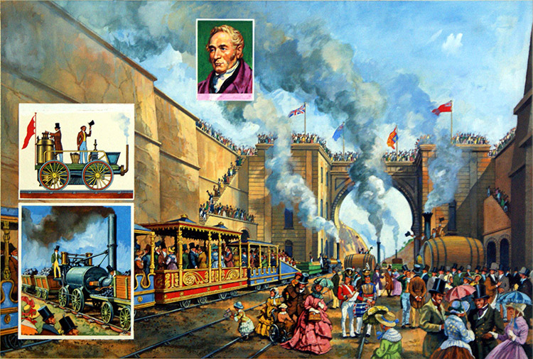 Opening of the Liverpool and Manchester Railway (Original) by Harry Green Art at The Illustration Art Gallery