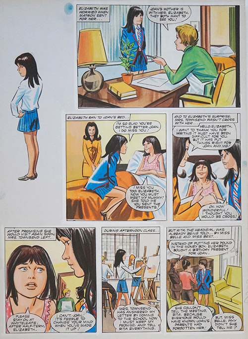 Enid Blyton's The Naughtiest Girl in the School: The Last Promise (THREE pages) (Originals) by Tony Higham Art at The Illustration Art Gallery