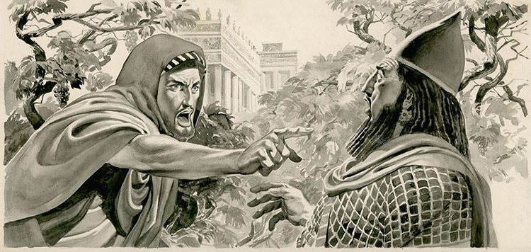 Elijah Denouncing King Ahab (Original) by Don Lawrence Art at The Illustration Art Gallery