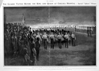 The King & Queen At Chelsea Hospital (original page from The Sphere 1913) (Print)