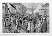 The Welsh Colliery Disaster (original page from The Sphere 1913) (Print)
