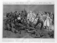 The Prussian At Ypres (original page from The Sphere 1914) (Print)