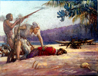 Robinson Crusoe Frees the Sailor (Original) (Signed)