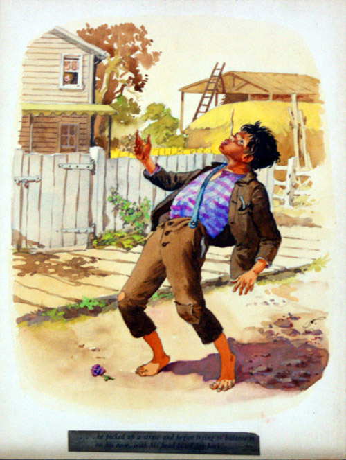 Tom Sawyer Balancing Act (Original) (Signed) by Will Nickless Art at The Illustration Art Gallery