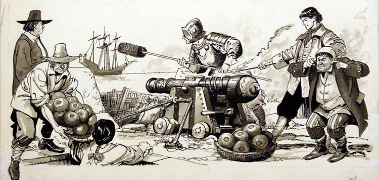 The Pirates and the Cheese Cannonballs (Original) by Nadir Quinto at The Illustration Art Gallery