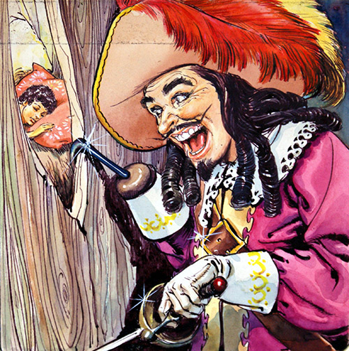 Peter Pan and Captain Hook (Original) by Peter Pan (Nadir Quinto) at The Illustration Art Gallery