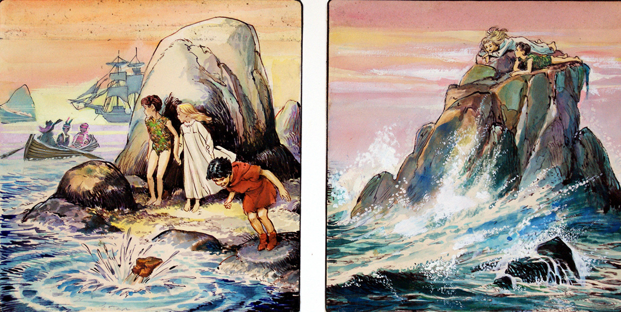 Peter Pan: On the Rocks (TWO panels) (Originals) art by Peter Pan (Nadir Quinto) at The Illustration Art Gallery