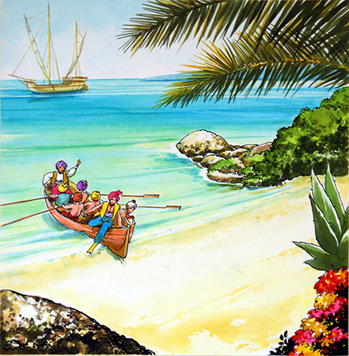 Sinbad The Sailor: Shore Party (Original) by Sinbad the Sailor (Nadir Quinto) at The Illustration Art Gallery