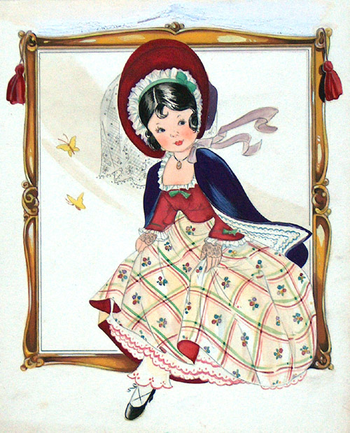 Grandma sitting in a frame (Original) by E Dorothy Rees at The Illustration Art Gallery