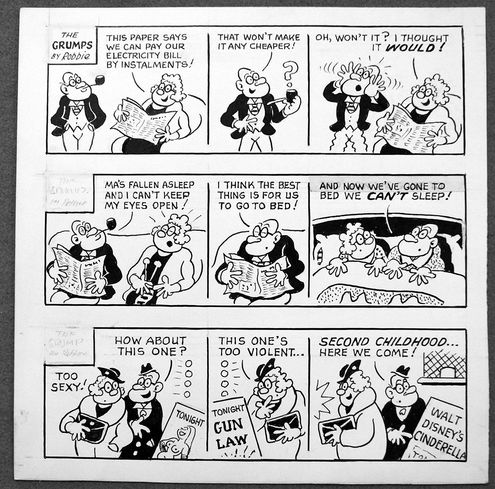 The Grumps  (TWELVE newspaper strips) (Originals) (Signed) art by Walter (Wally) Robertson Art at The Illustration Art Gallery