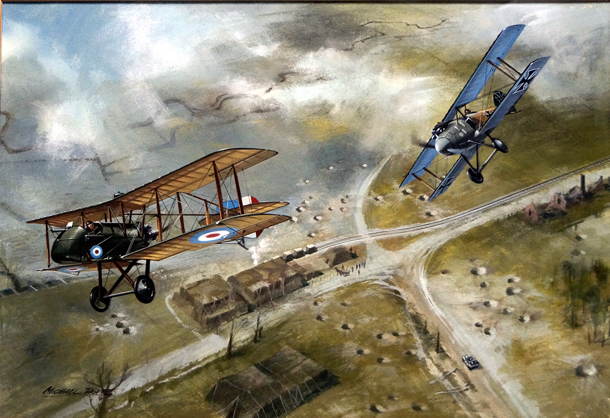 Richthofen's Air Duel (Original) (Signed) art by Michael Roffe Art at The Illustration Art Gallery
