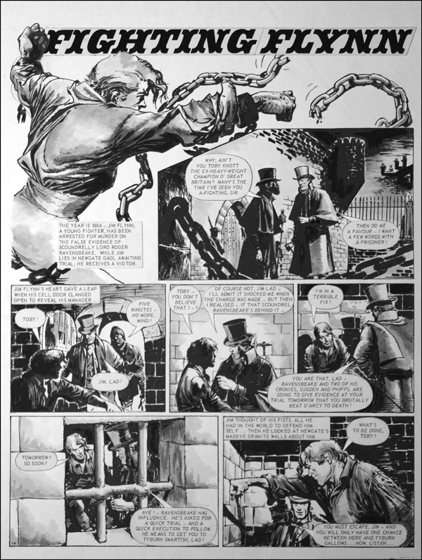 Fighting Flynn - Escape (TWO pages) (Prints) by Carlos Roume at The Illustration Art Gallery