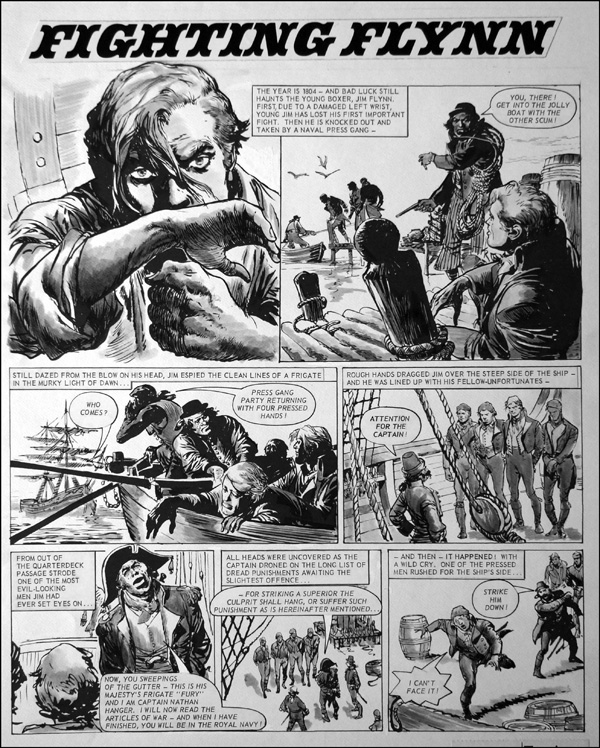 Fighting Flynn - Press Gang (TWO pages) (Prints) by Carlos Roume at The Illustration Art Gallery