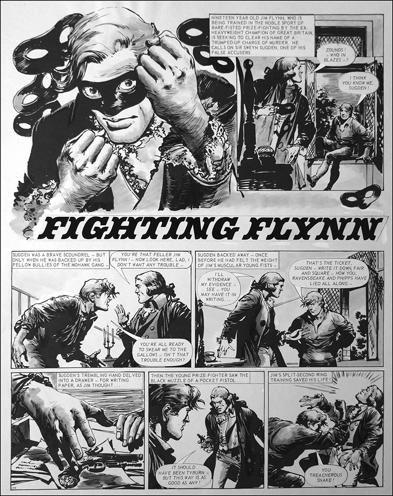 Fighting Flynn - Masked Ball (TWO pages) (Prints) art by Carlos Roume Art at The Illustration Art Gallery