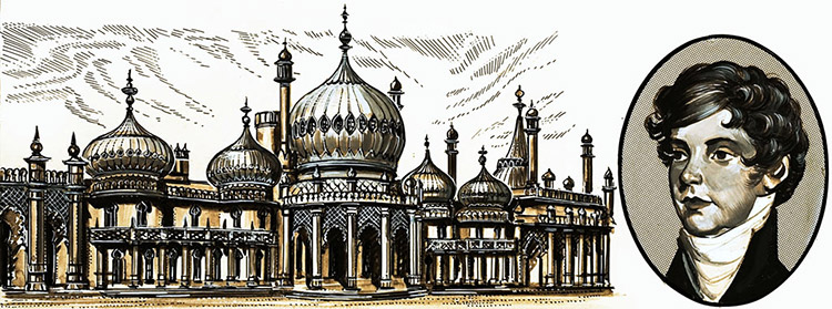 Brighton Pavilion (Original) by John S Smith Art at The Illustration Art Gallery