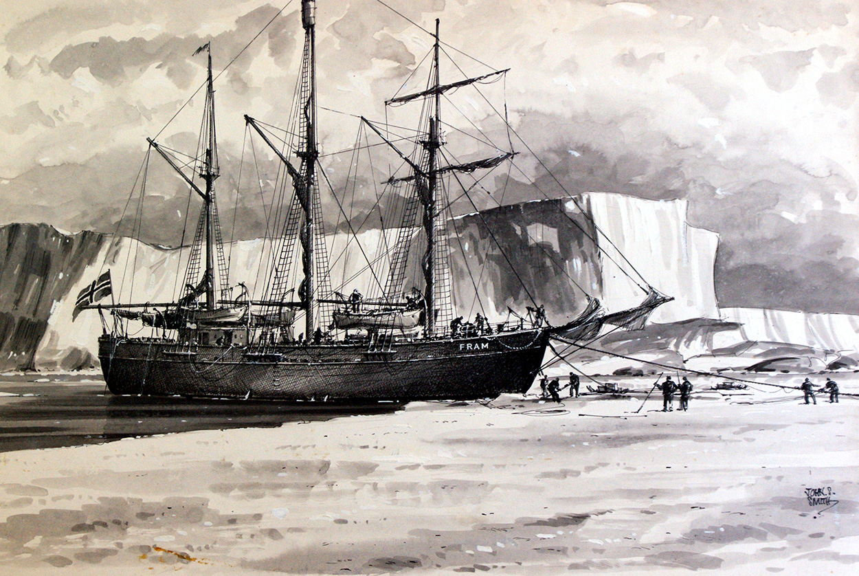 Ships of Discovery: The Fram (Original) (Signed) art by John S Smith Art at The Illustration Art Gallery
