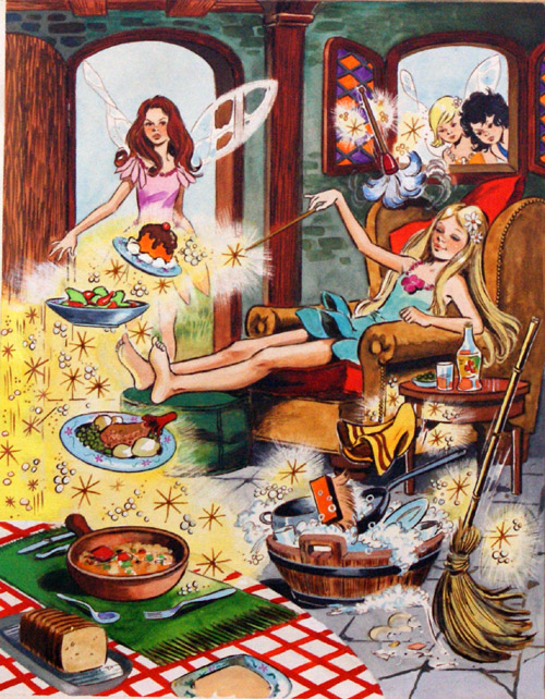 Fairy Supper (Original) by Trini Tinture Art at The Illustration Art Gallery