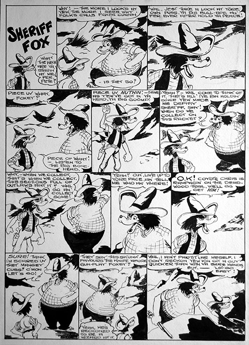 Sheriff Fox British Golden Age Comic Art: Don't Stare (FOUR pages) (Originals) by William A Ward Art at The Illustration Art Gallery