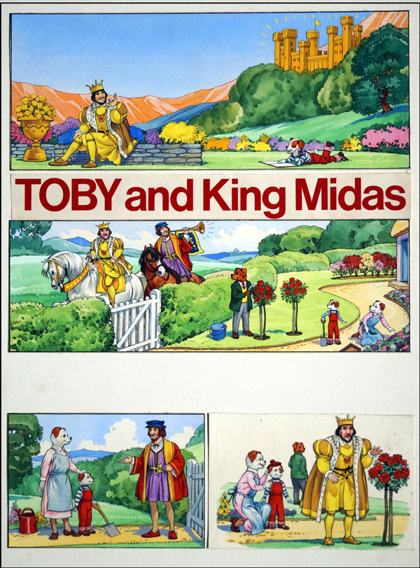 Toby Meets King Midas (COMPLETE 3 PAGE STORY) (Originals) by Doris White Art at The Illustration Art Gallery