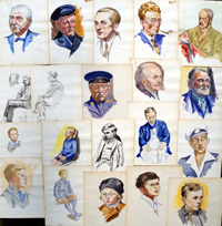 Watercolour Portraits from Doris E. White Personal Sketchbooks (Originals)