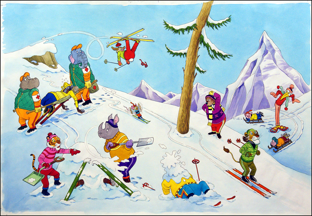 Downhill All The Way (Original) art by Peter Woolcock Art at The Illustration Art Gallery
